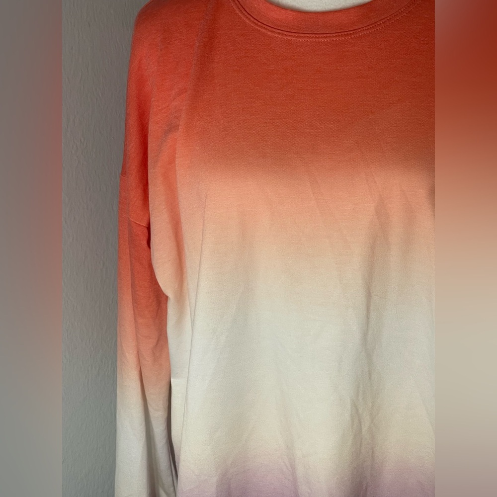 NWT: IDEOLOGY Orange and Purple Ombre Long Sleeve Shirt Size Medium - Picture 3 of 6